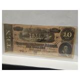 1864 $10 Confederate States of America Banknote