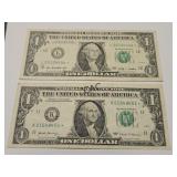 2009 and 2017 $1 Federal Reserve Star Notes