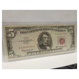 1963 $5 Federal Reserve Note w/Red Seal