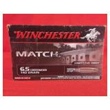 20rds Winchester Match 6.5 Creedmoor 140gr BTHP