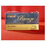 50rds PMC Bronze 25Auto 50gr FMJ