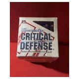 25rds Hornady Critical Defense 38Spcl 110gr FTX
