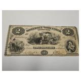 1862 Salisbury, Maryland $2 Obselete Banknote