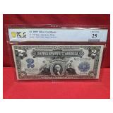 1899 $2 Silver Certificate Fr.258 Speelman/White