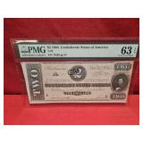 1864 $2 Confederate States of America T-70