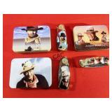 Lot of 3 NEW John Wayne Collectible Knives in Tins