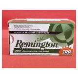 100rds Remington UMC 38Spcl+P 125gr JHP