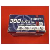 50rds Fiocchi 380Auto 95gr FMJ