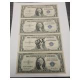 1935A, 1935F, 1935G and 1935E $1 Silver Certificat