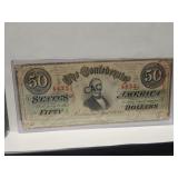 1863 $50 Confederate States of America Banknote