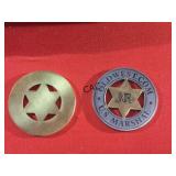 Lot of 200 Old West U.S. Marshall Metal Badges