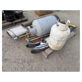 Lot of 2 Propane Tanks, Cleaning Supplies & More!!