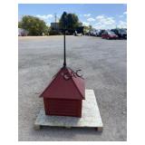 Red Louvered Cupola Barn Topper w/Rooster