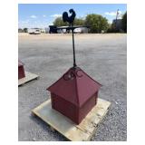 Red Louvered Cupola Barn Topper w/Rooster