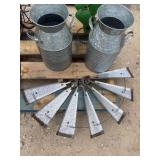 Lot of 3 Galvanized Yard Art Pieces