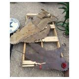 Lot of 2 Bigfoot Metal Yard Art Pieces