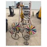 Giraffe on Bike Metal Yard Art