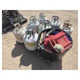 Pallet Lot of Propane Tanks & Edge Protectors
