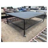7'X10' Rolling Metal Framed Work Table w/Wood Top