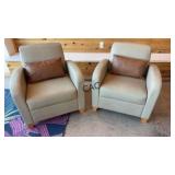 Lot of 2 Vinyl Chairs w/Pillows