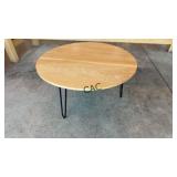 36' Round Coffee Table with Metal Legs
