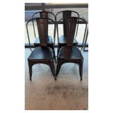 Lot of 4 Metal Restaurant Chairs