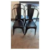 Lot of 4 Metal Restaurant Chairs