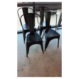 Lot of 4 Metal Restaurant Chairs