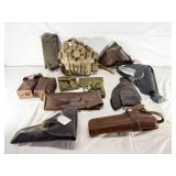Box Lot of Assorted Military and Civilian Holsters