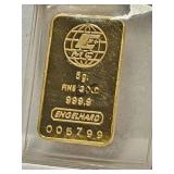 Engelhard 5 Gram Gold Bar
