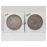 1921 Morgan and 1923 Peace Dollar