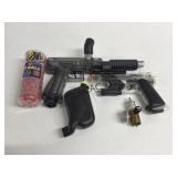 Box Lot of Paintball Guns and More