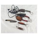 Lot of 6 NEW Damascus Keychain Knives