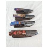 NEW Damascus Knife w/Sheath