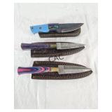 NEW Damascus Knife w/Sheath