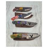 NEW Damascus Knife w/Sheath