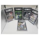 Lot of 5 Assorted Football SGC Graded Cards