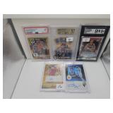 Lot of 5 Assorted Graded and Autographed