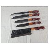 NEW Damascus 5pc Knife Set