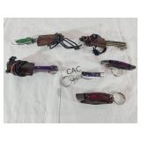 Lot of 6 NEW Damascus Keychain Knives