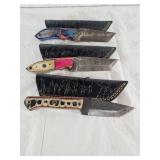 NEW Damascus Knife w/Sheath