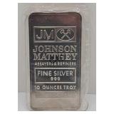 Johnson Matthey 10oz Silver Bar