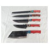 NEW Damascus 5pc Knife Set