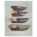 NEW Damascus Knife w/Sheath
