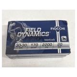 20rds Fiocchi Field Dynamics 30-30Win 170gr FSP
