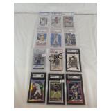 Lot of 12 Assorted Graded Cards