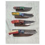 NEW Damascus Knife w/Sheath