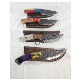 NEW Damascus Knife w/Sheath