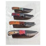NEW Damascus Knife w/Sheath