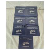Lot of 7 US Mint Silver Boxed Sets